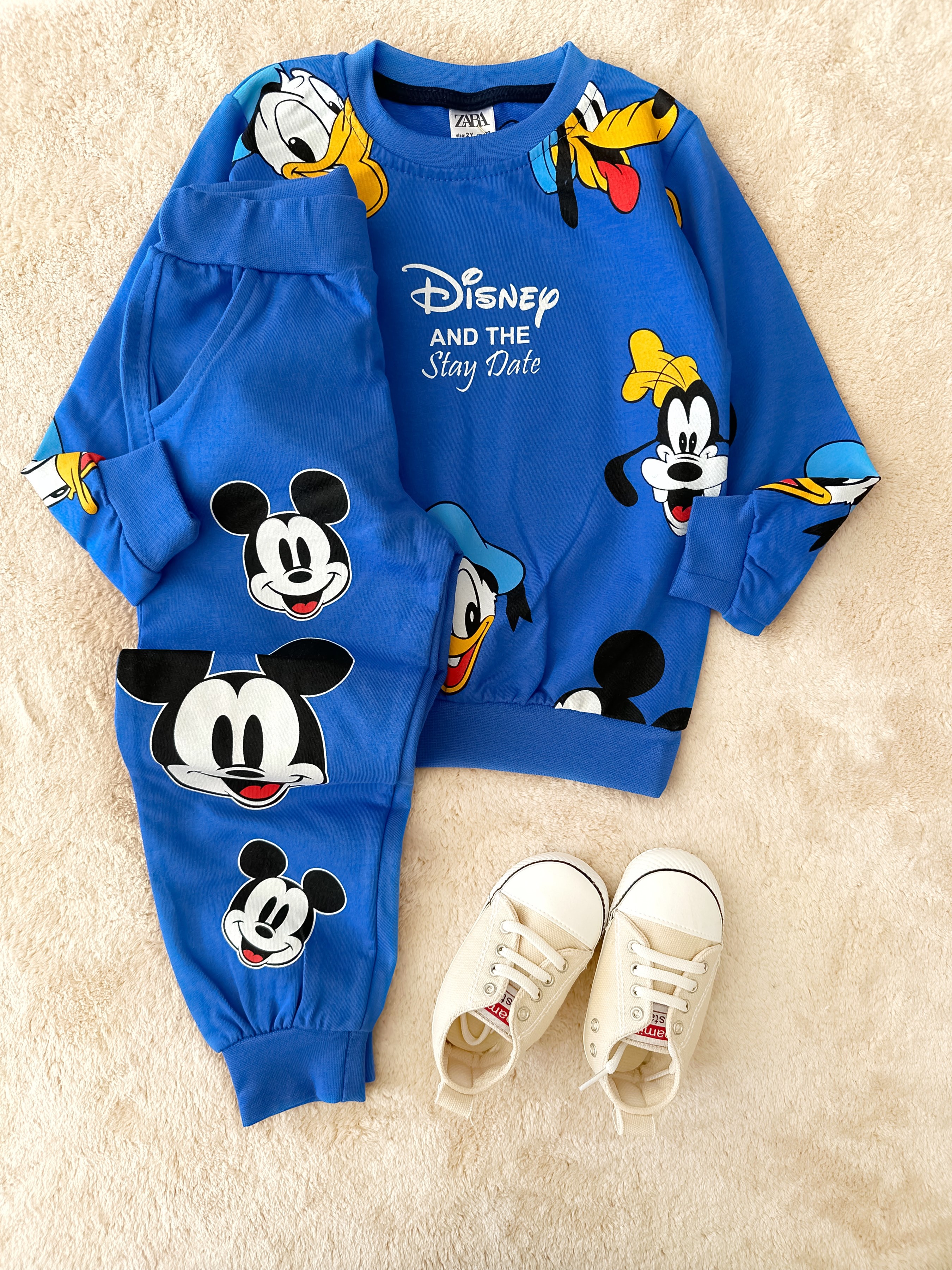 Çocuk Takım Disney Baskılı Mavi 2-8 Yaş Arası