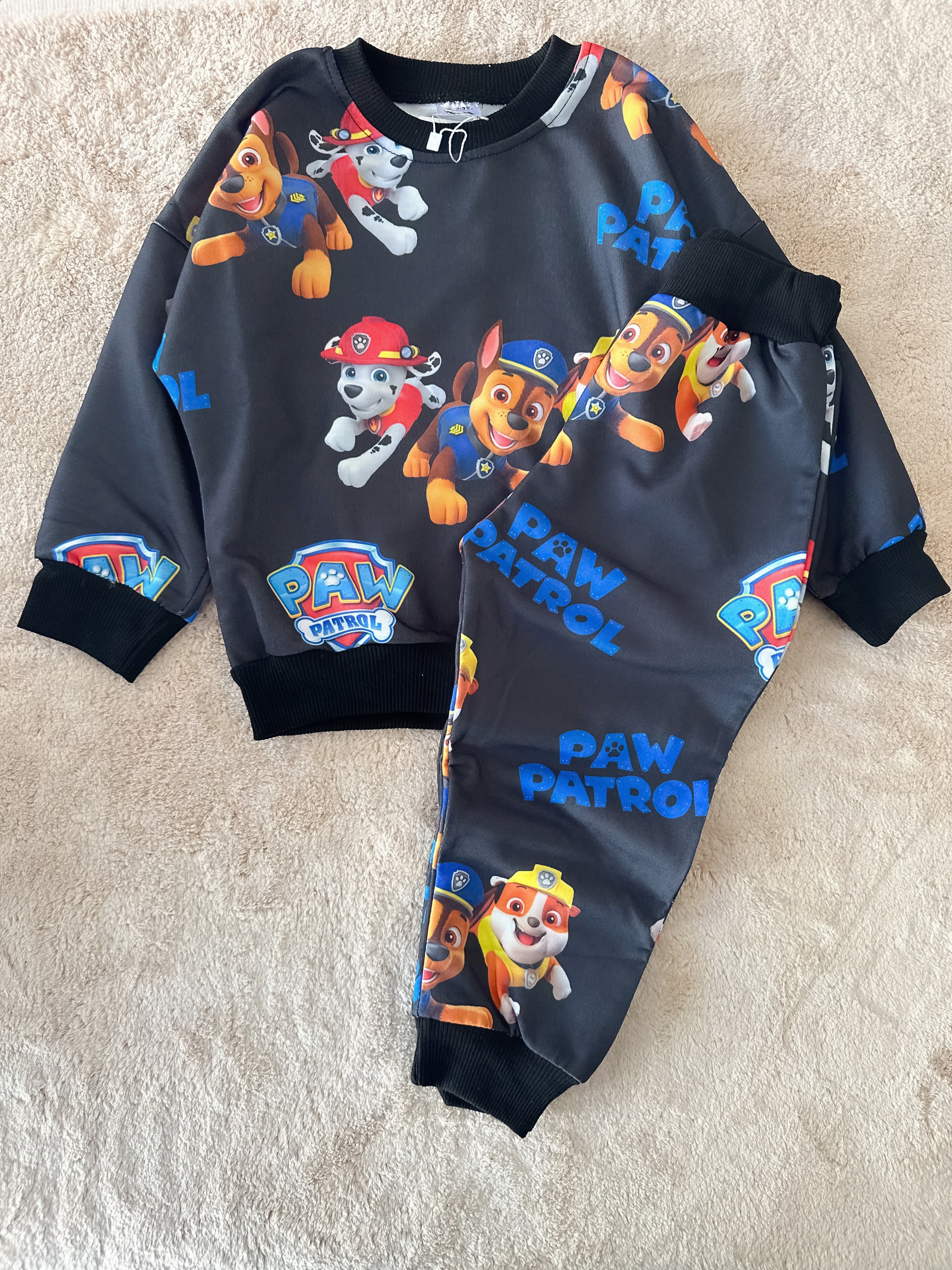 Çocuk Takım Paw Patrol 2-8 Yaş Siyah