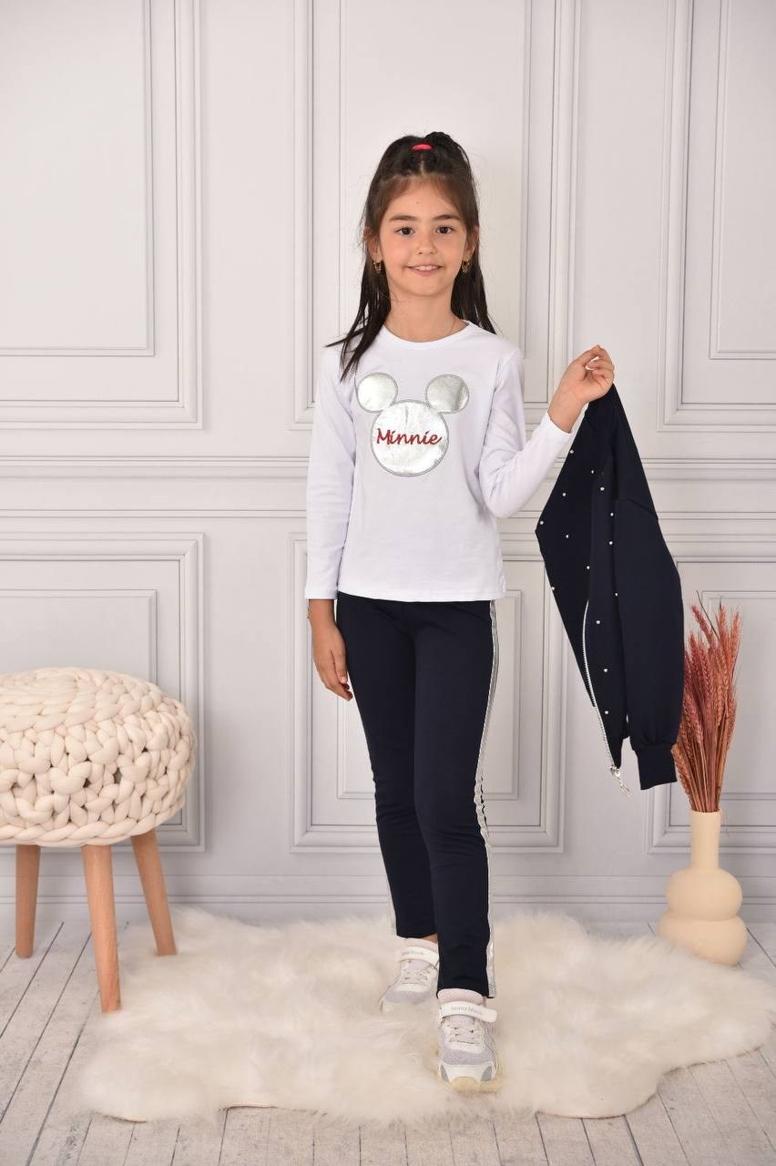 ÇOCUK TAKIM 3 LÜ  MİNNİE  3/10 YAŞ ARASI SİYAH 
