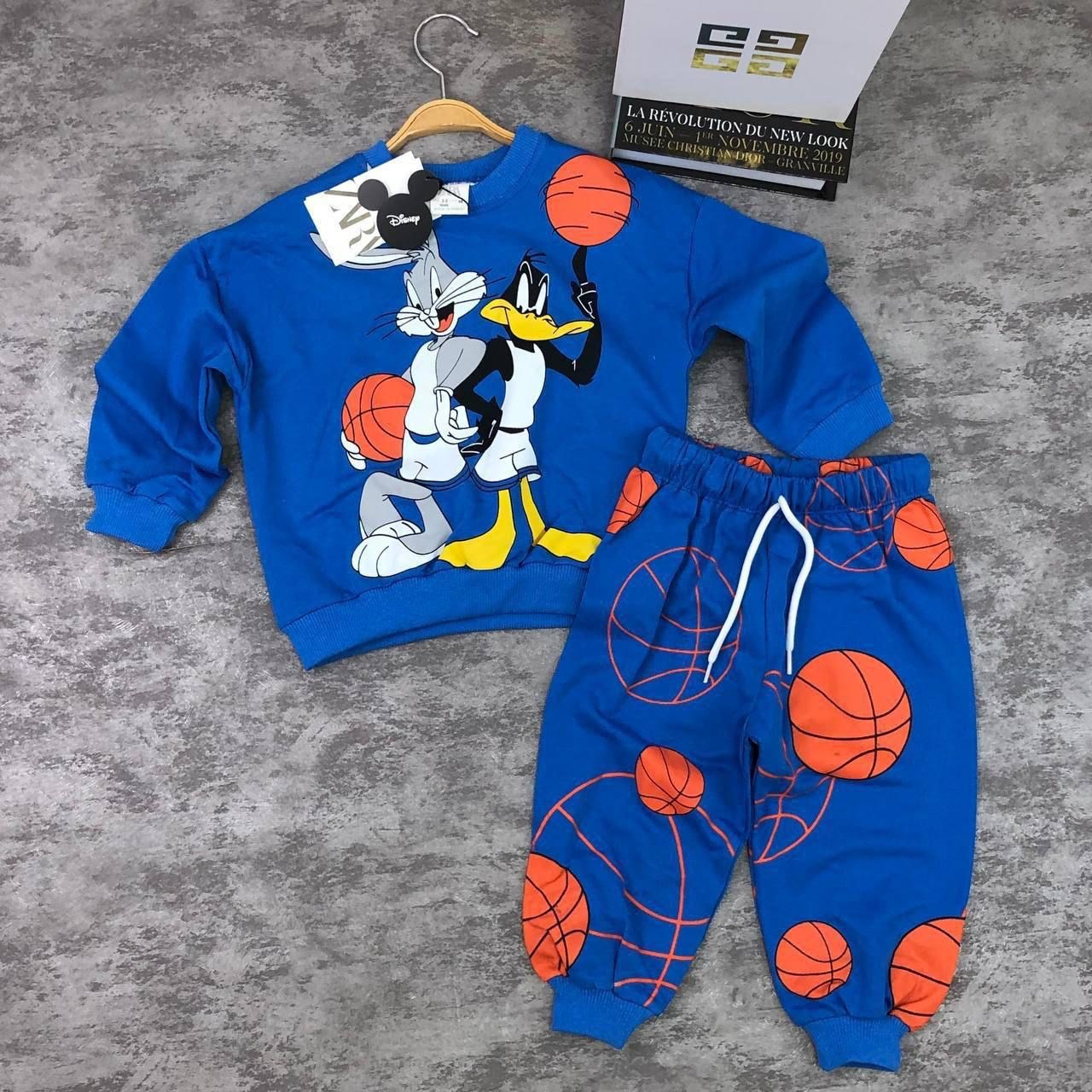 ÇOCUK TAKIM BUGS BUNNY BASKILI 2-8 YAŞ ARASI MAVİ