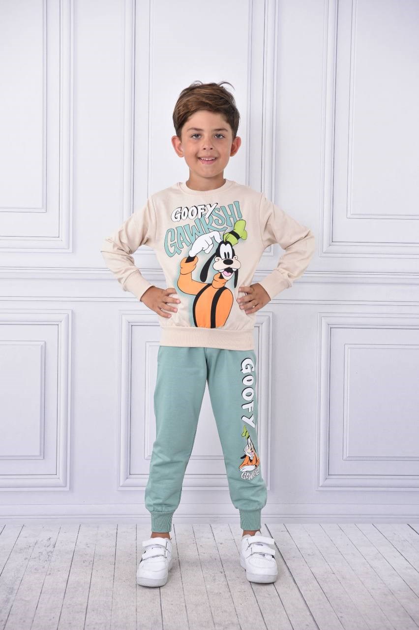 ÇOCUK TAKIM ŞARDONLU 2’Li 3/10 YAŞ ARASI GOOFY YEŞİL 