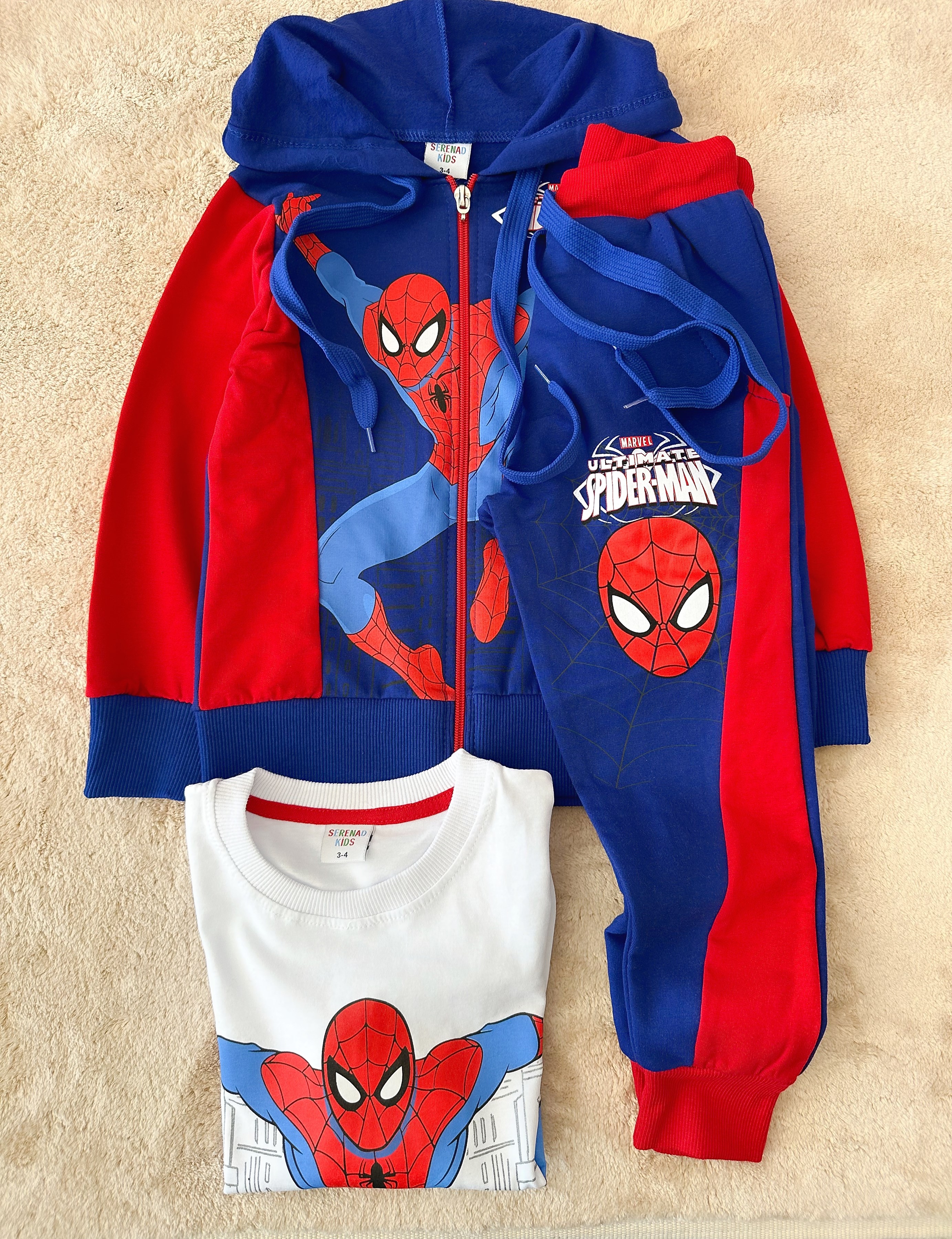 Çocuk Takım 3 Lü Şardonlu Spiderman 3/10 Yaş Arası