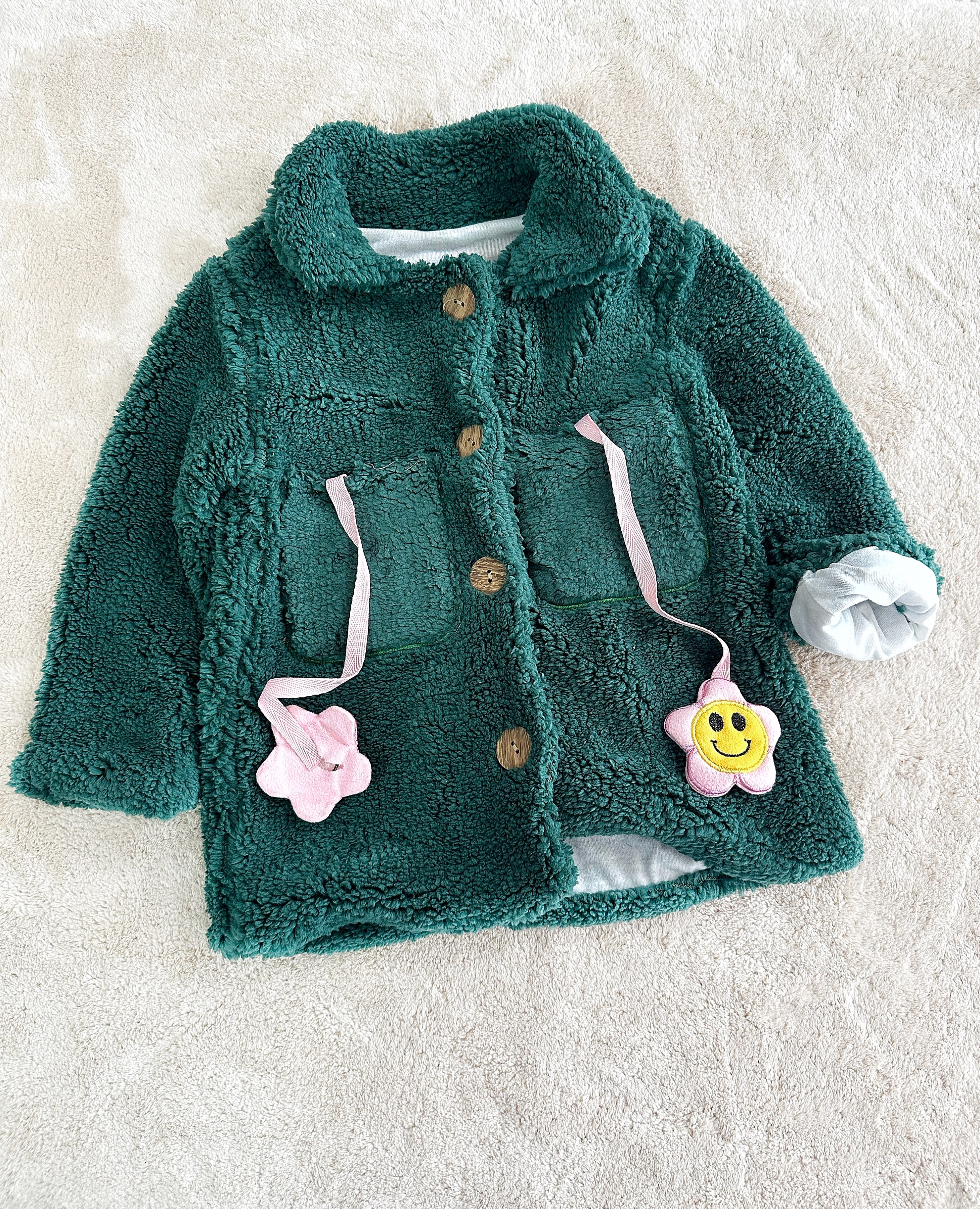 Kız Çocuk Peluş Mont Haki 1-4 Yaş Arası