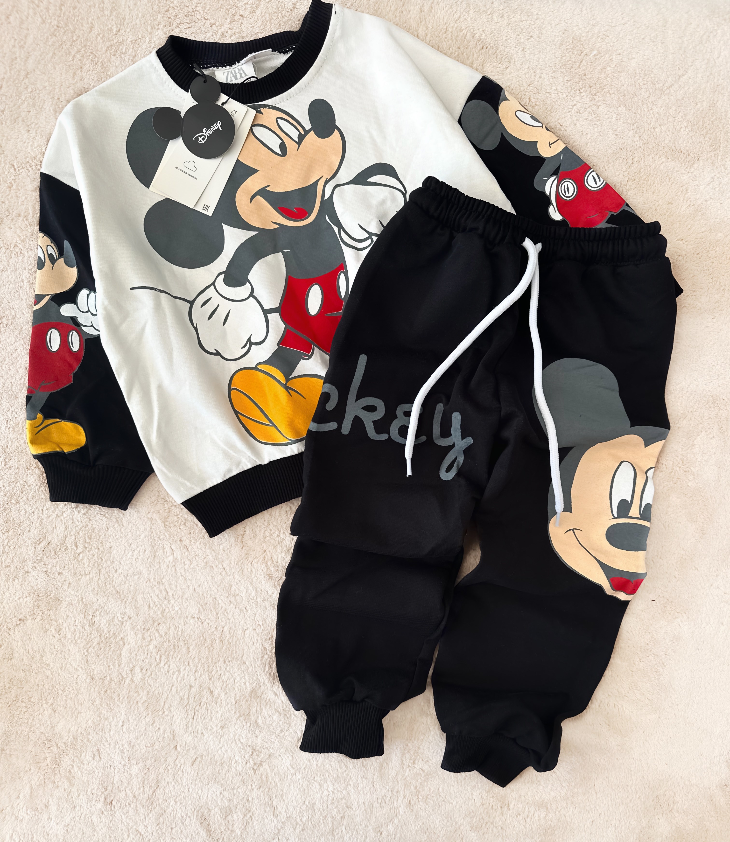 Çocuk Takım Mickey Mouse Siyah  2-8 Yaş Arası  
