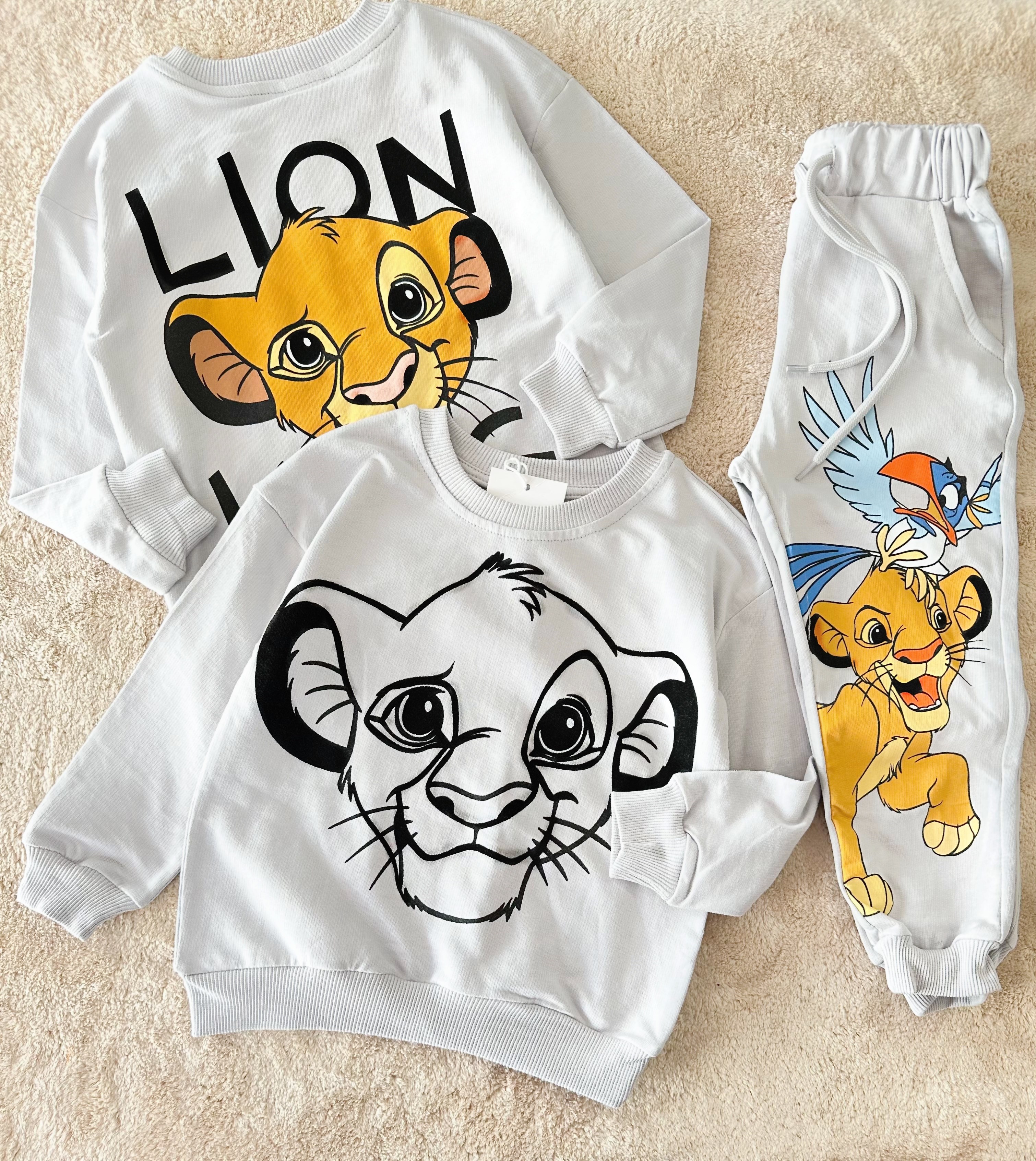 King Lion Baskılı Gri Takım 3-8 Yaş Arası
