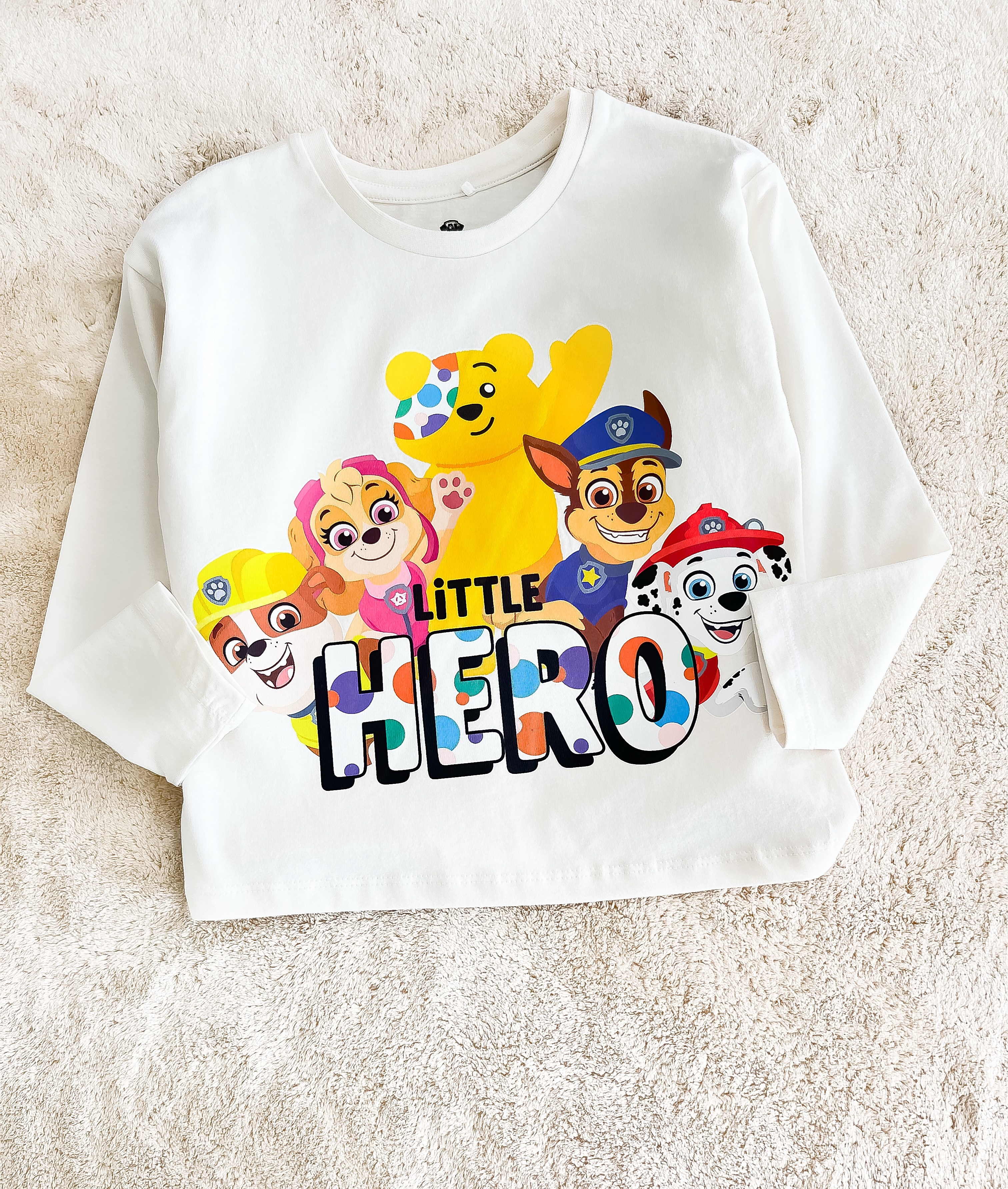 Çocuk Tek Üst Orjinal Marka Paw Patrol Baskılı Krem