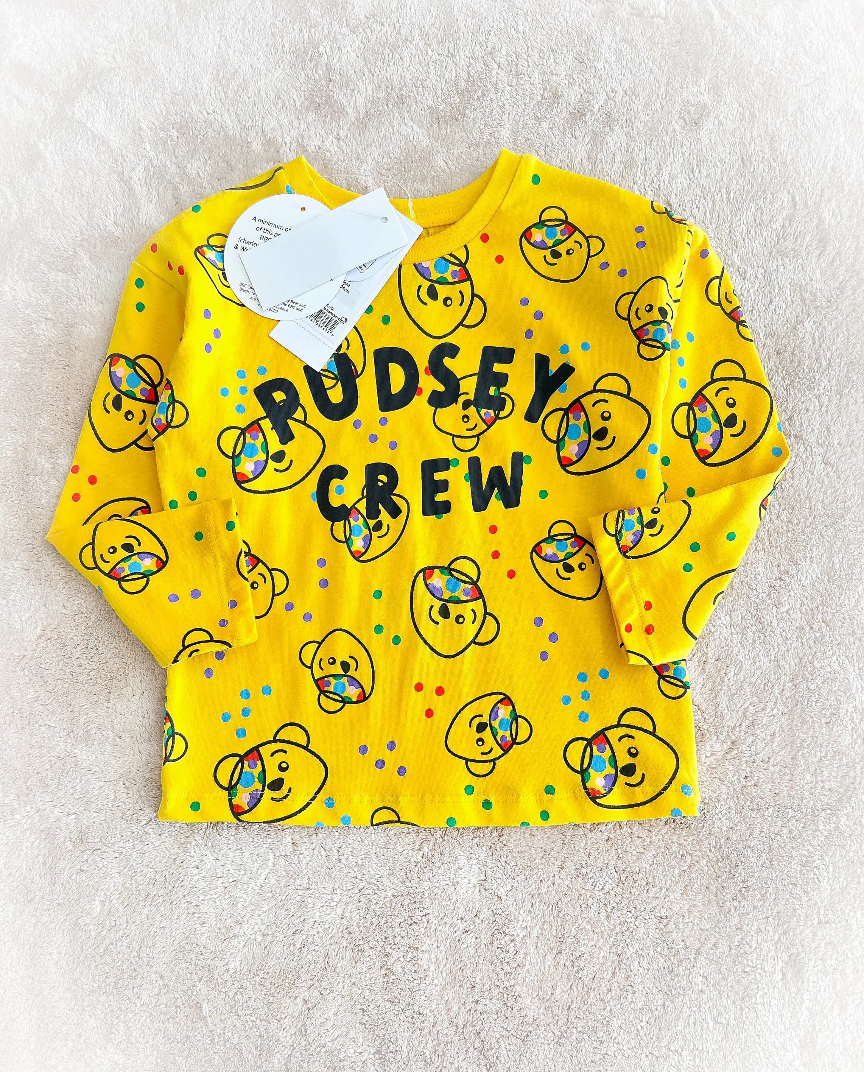 Çocuk Tek Üst Orjinal Marka Pudsey Baskılı Sarı
