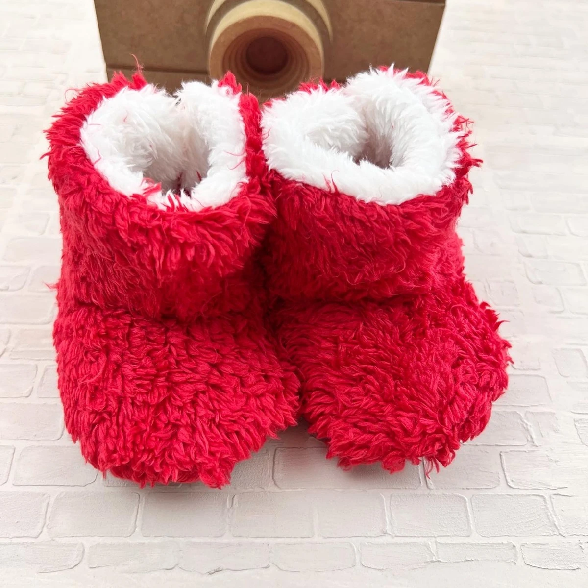 bebek panduf 18-27 numara peluş kırmızı