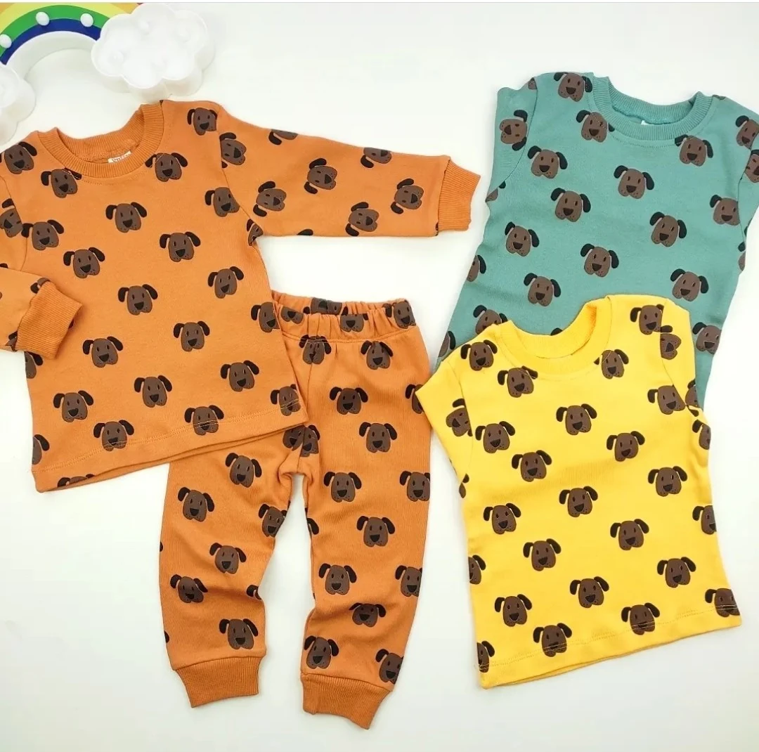 bebek pijama 1-3 yaş köpekcik baskılı 