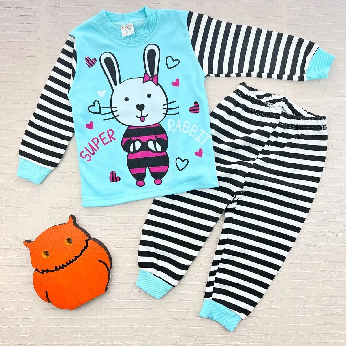 bebek pijama 1-3 yaş süper tavşan yeşil
