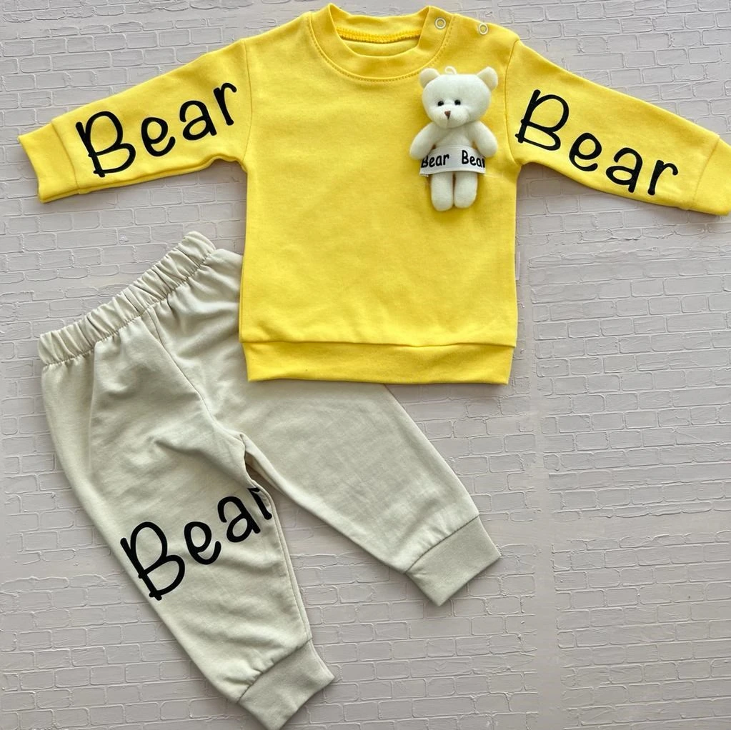 Bebek takım 9-18 ay bear ayıcık detaylı sarı 