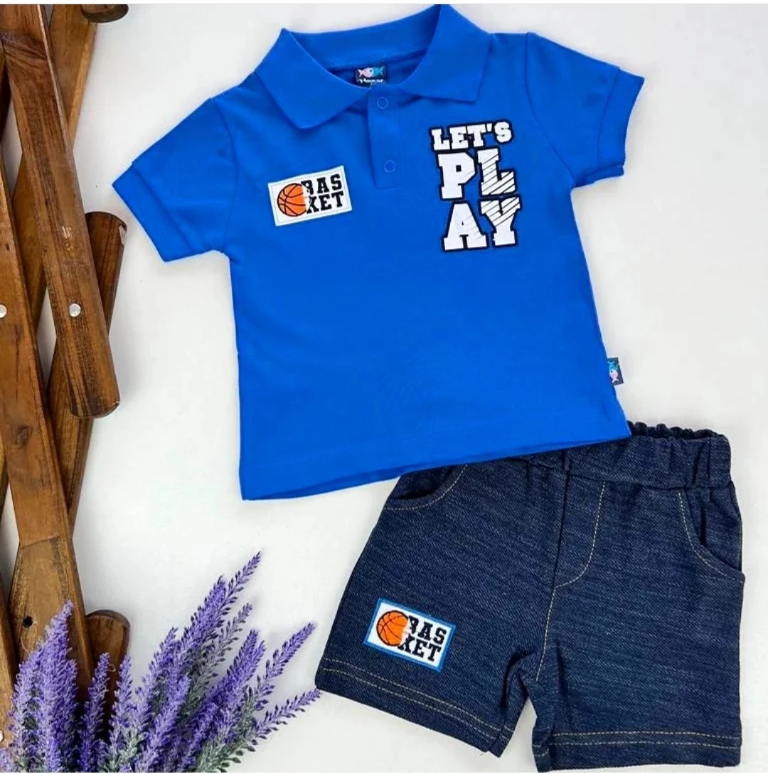 Bebek Takım 9-24 Ay Lacoste T-Shirt Ve Şort Mavi
