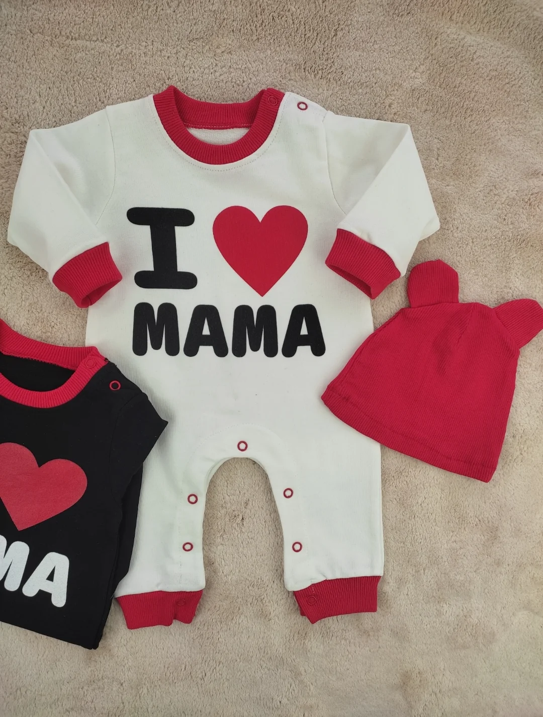 Bebek Tulum 3-12 Ay I&Mama Yazı Baskılı Beyaz