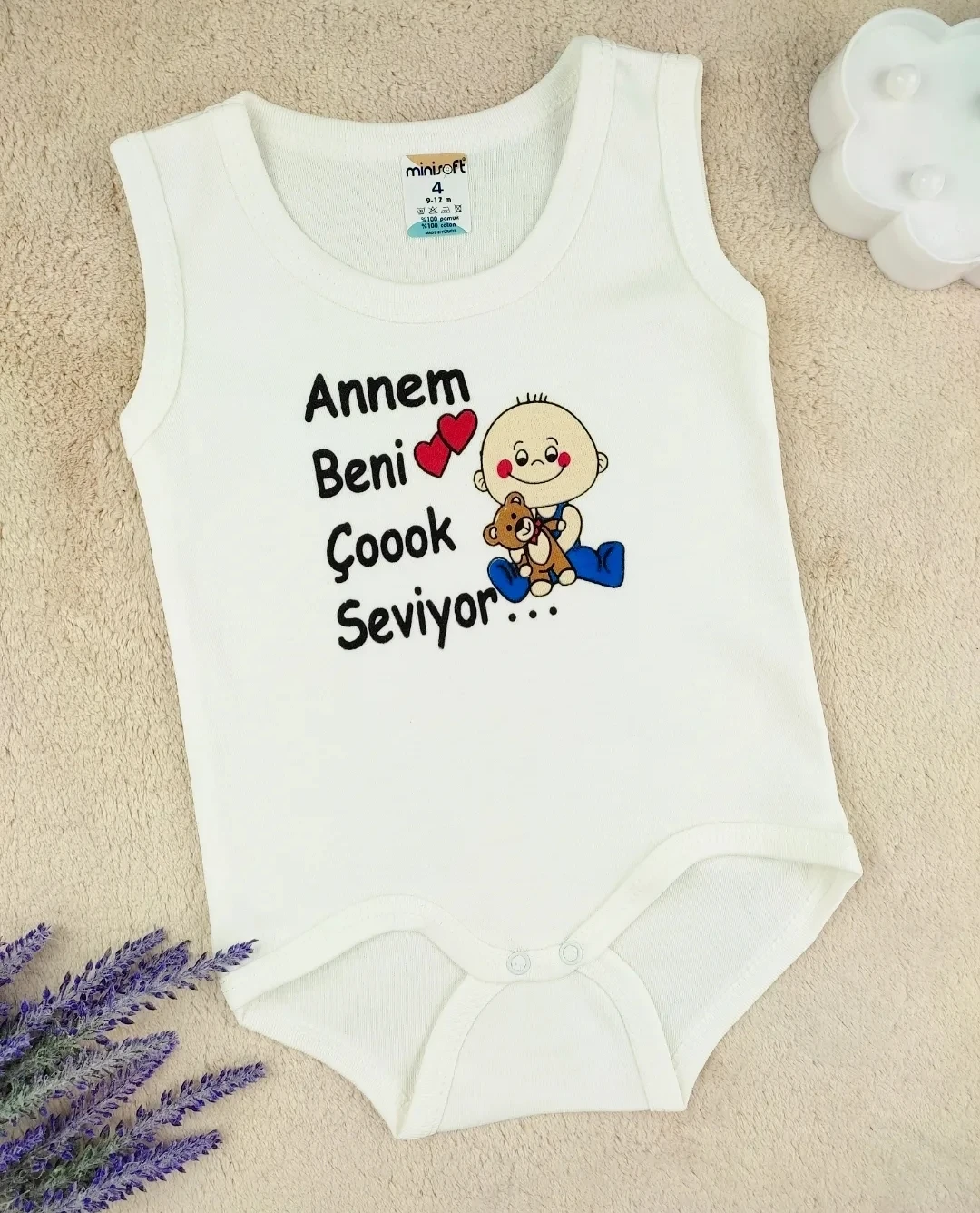 bebek zıbın 9 ay-4 yaş Annem beni seviyor baskılı 