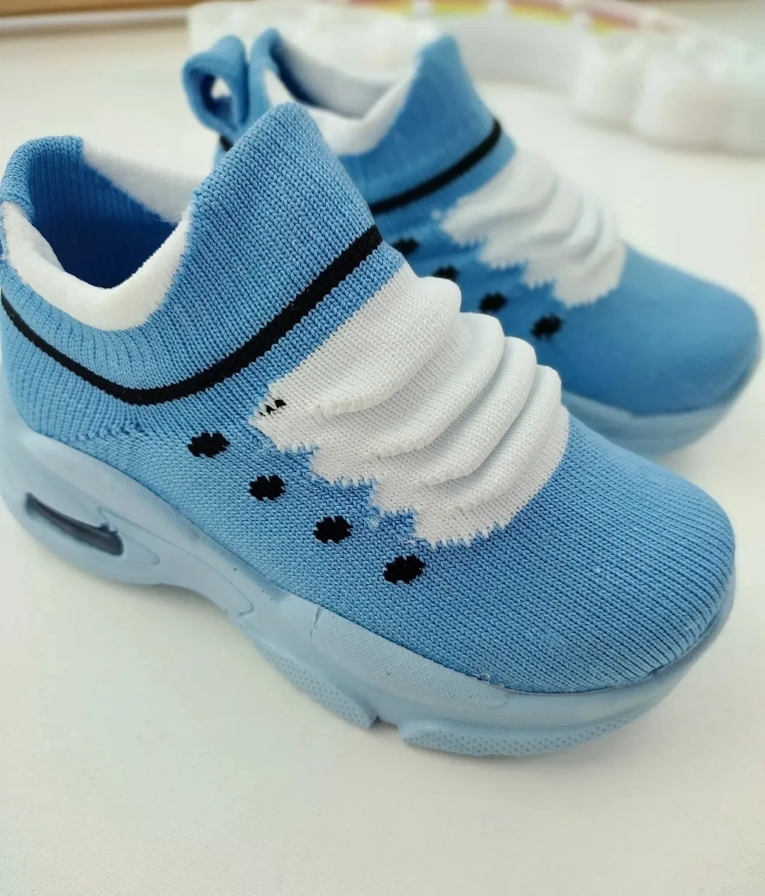 triko spor ayakkabı 22-25 numara ışıklı desenli mavi