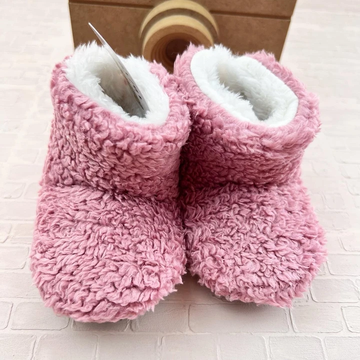 bebek panduf 18-27 numara peluş gül kurusu