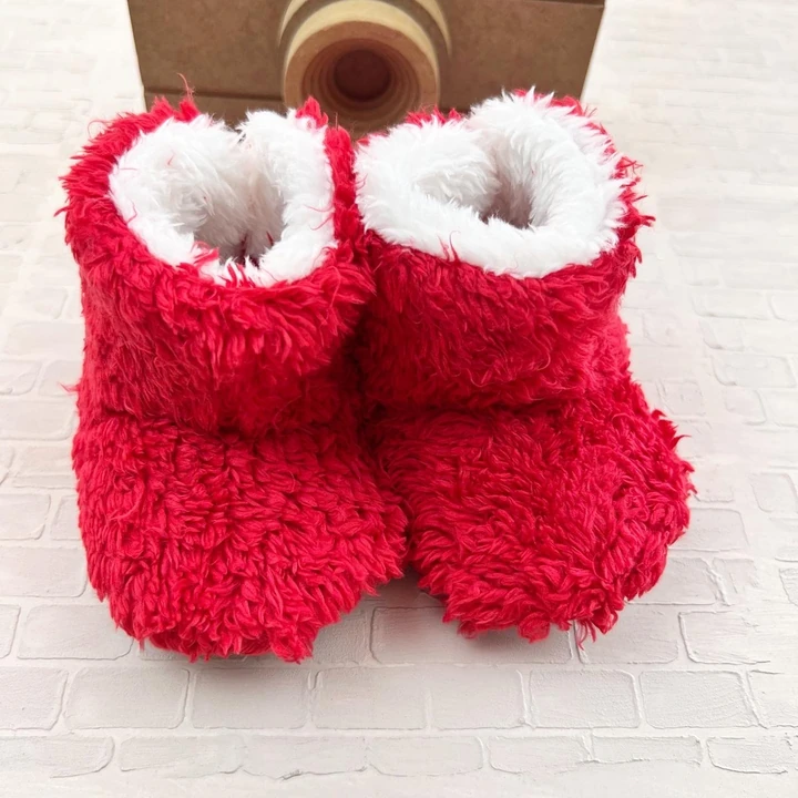 bebek panduf 18-27 numara peluş kırmızı