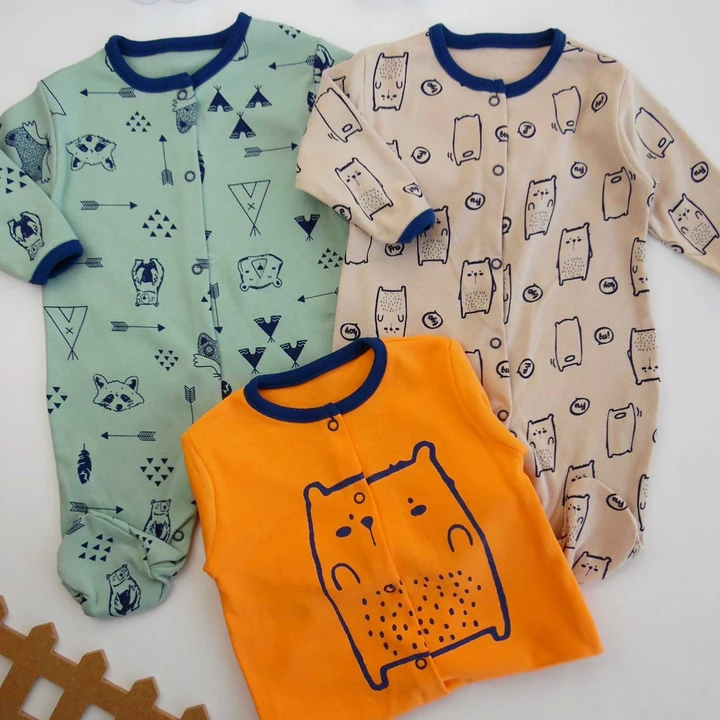 bebek tulum 3-9 ay kamp desenli 3'lü set