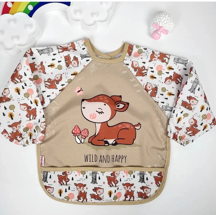 ceylan desenli kollu cepli mama önlüğü