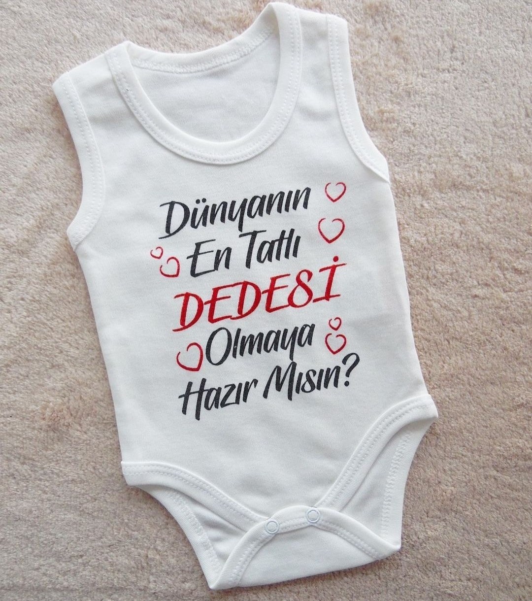 Bebek Zıbın 1-12 Ay Dünyanın En Tatlı Dedesi Yazı Baskılı 