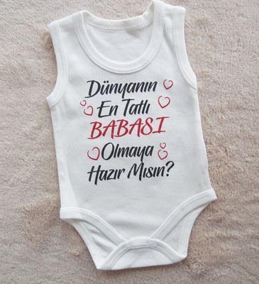 Bebek zıbın 1-12 ay dünyanın en tatlı BABASI yazı baskılı 