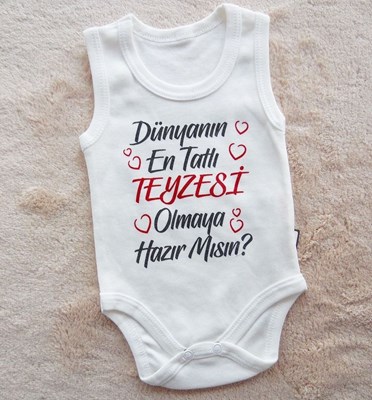 Bebek zıbın 1-12 ay dünyanın en tatlı TEYZESİ yazı baskılı 
