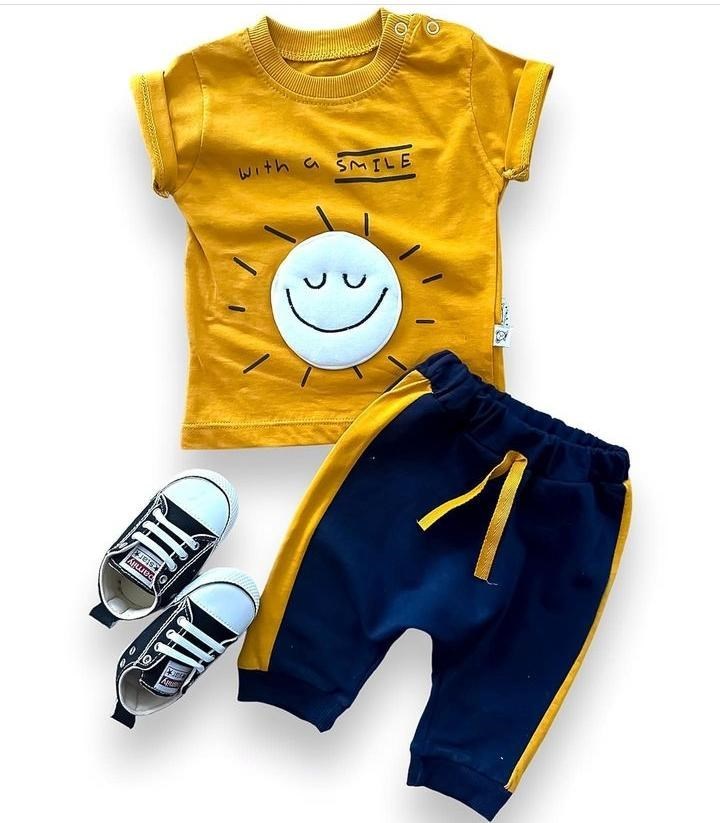 bebek takım smile baskılı yazlık