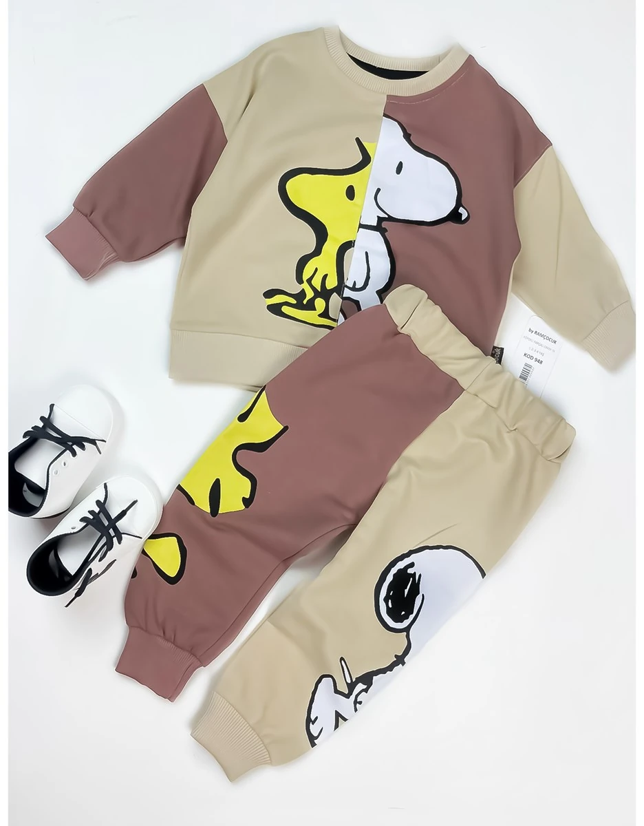 çocuk takım snoopy baskılı mevsimlik 1-4 yaş arası 
