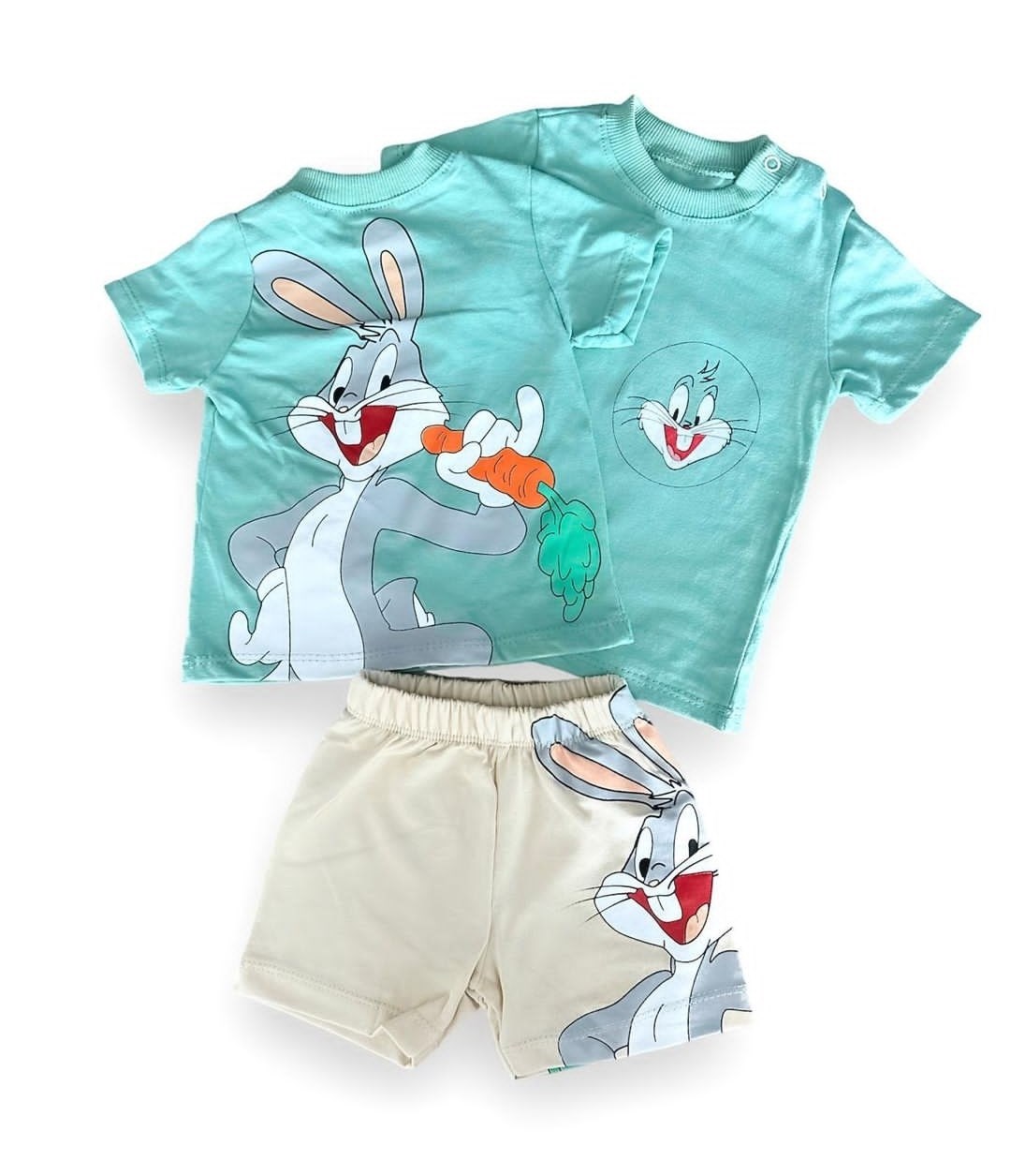 Bebek Takım 6 Ay Bugs Bunny Baskılı Yeşil 
