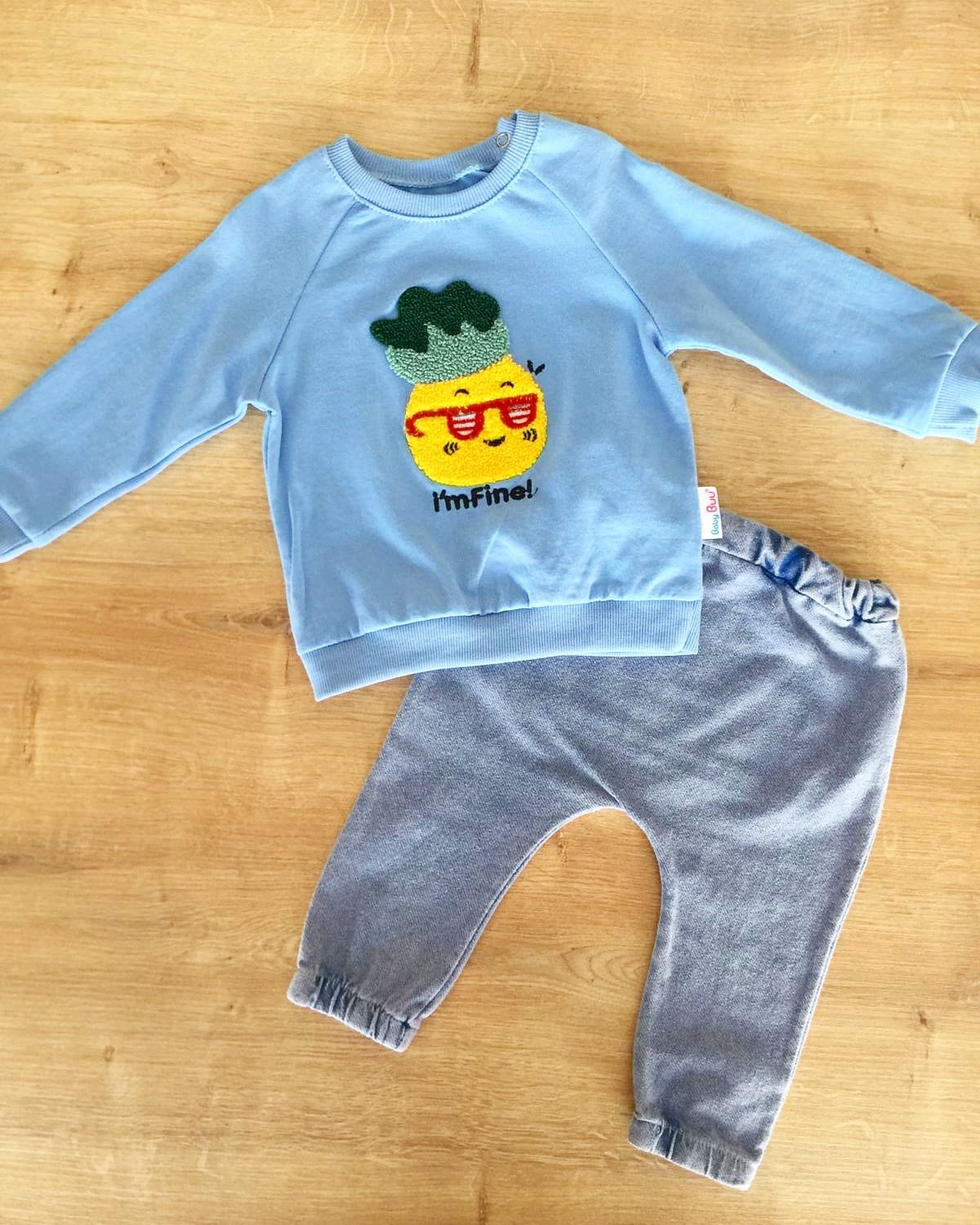 Bebek Takım Ananas Detay 6-12 Ay Arası 