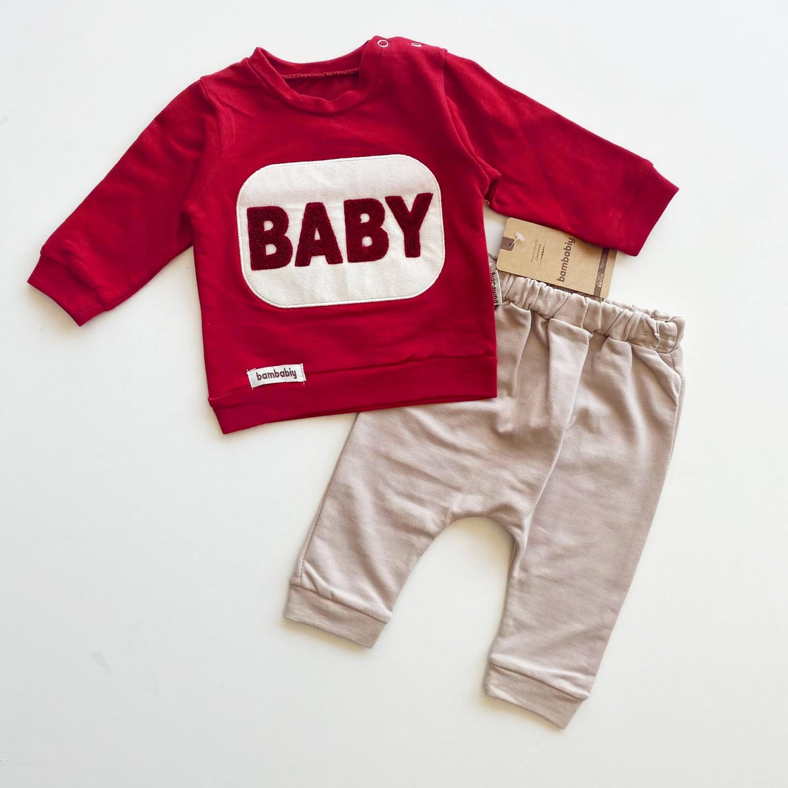 BEBEK TAKIM BABY NAKIŞLI BORDO