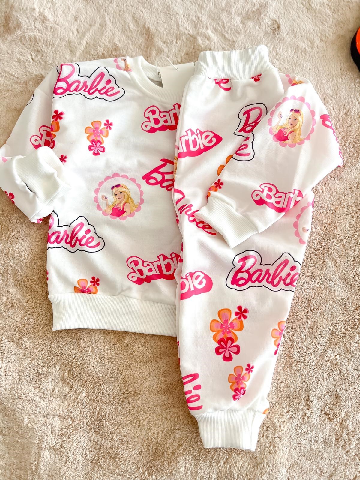Çiçekli Barbie Detay Takım 3-8 Yaş Arası 
