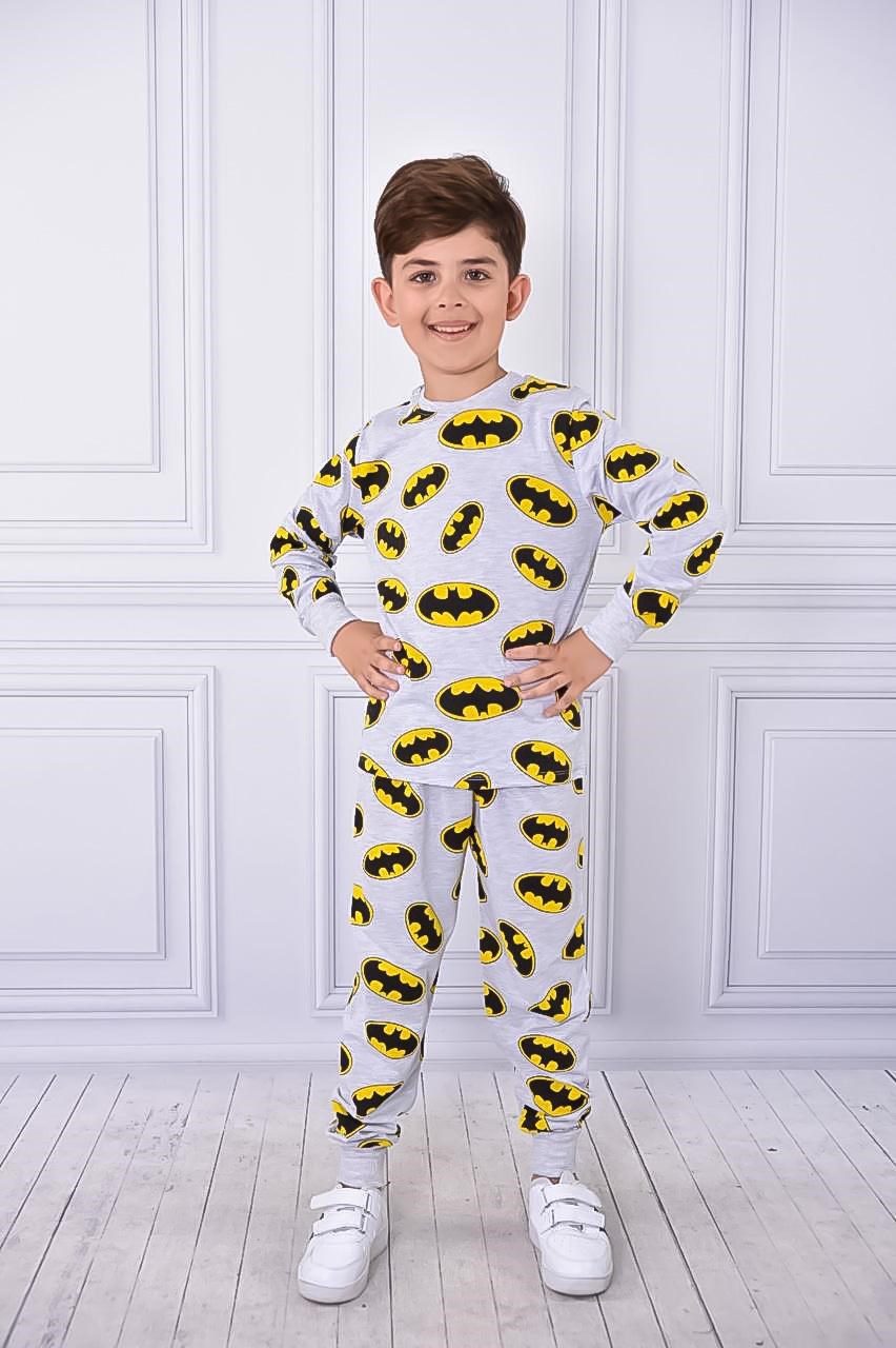 Çocuk Pijama Takımı Batman Baskılı 3-10 Yaş Arası 