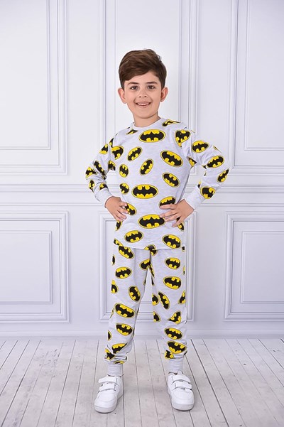 çocuk pijama takımı batman baskılı 3-10 yaş arası 