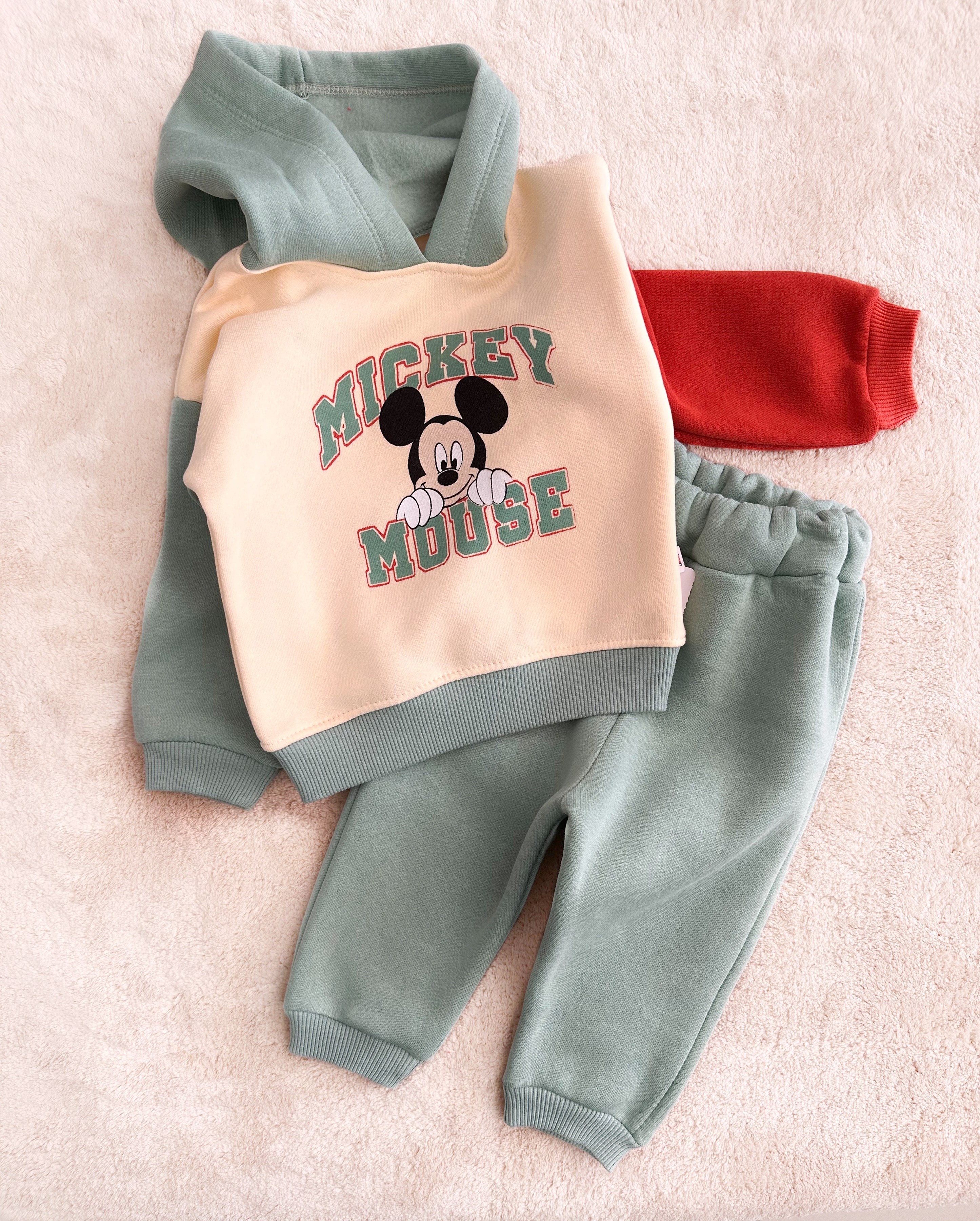 Mickey Baskılı Renkli Takım 3 İp 6-18 Ay Arası