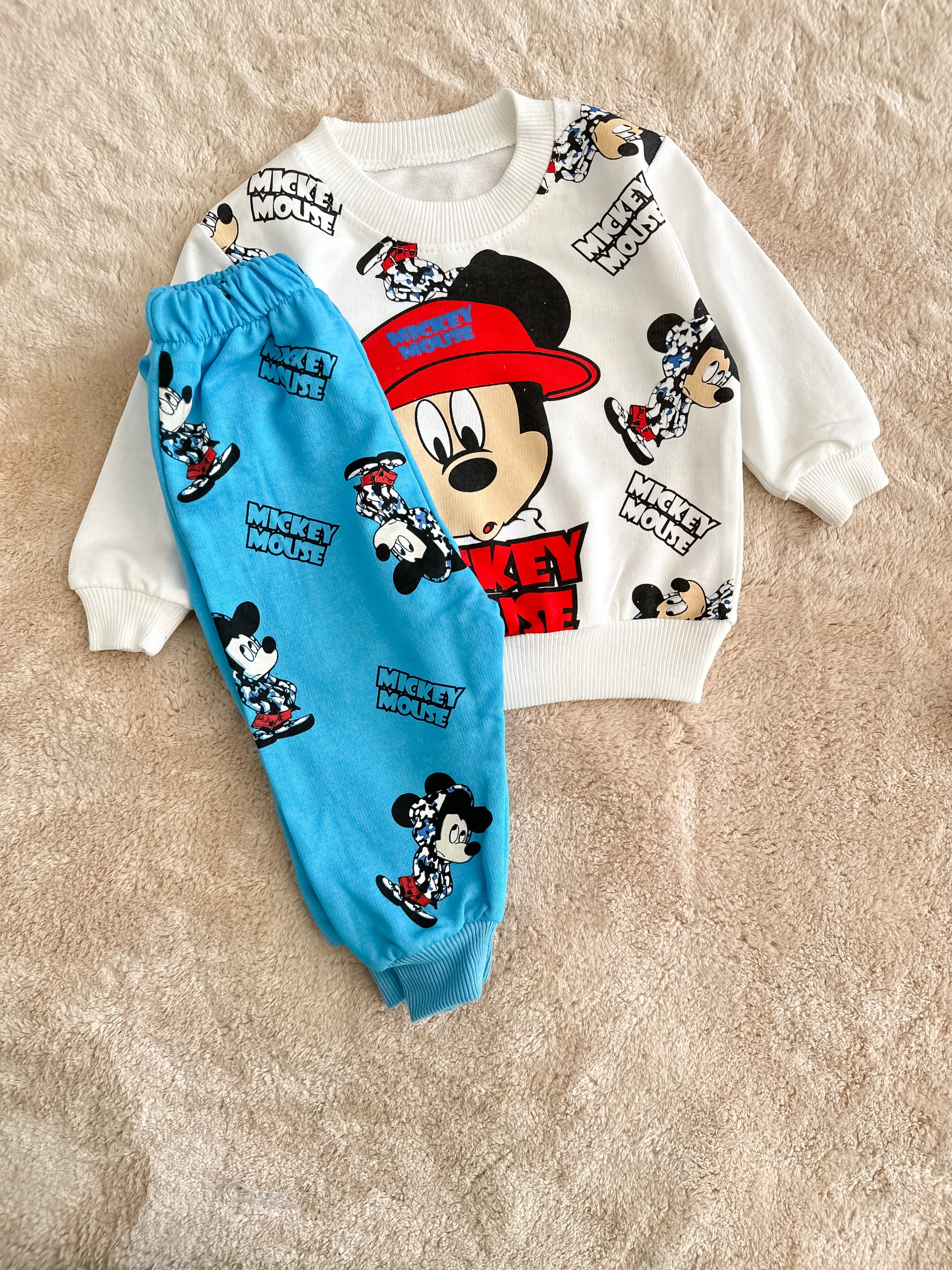 Mickey Şapkalı Detay Mavi 9-24 Ay Arası