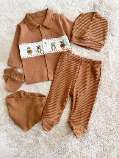 AYI NAKIŞLI 5 Lİ YENDİDOĞAN SET