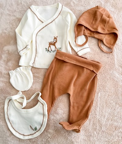 GEYİK NAKIŞLI 5 Lİ YENİDOĞAN SET