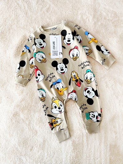 BEBEK TULUM MİCKEY TOGETHER BASKILI 6-24 AY BEJ