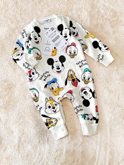 BEBEK TULUM MİCKEY TOGETHER BASKILI 6-24 AY KREM