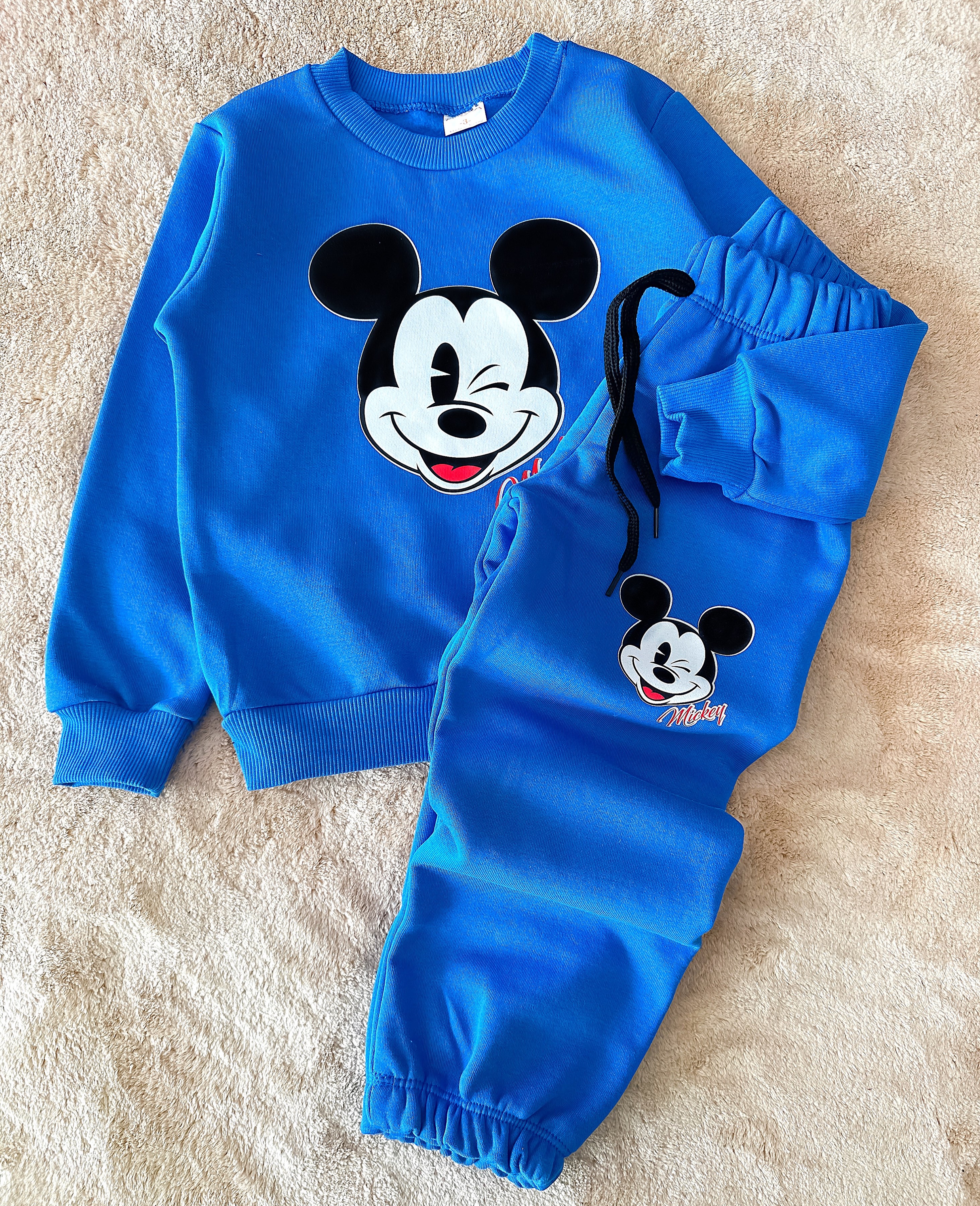 Çocuk Takım Mickey Detay Mavi 3-6 Yaş Arası 