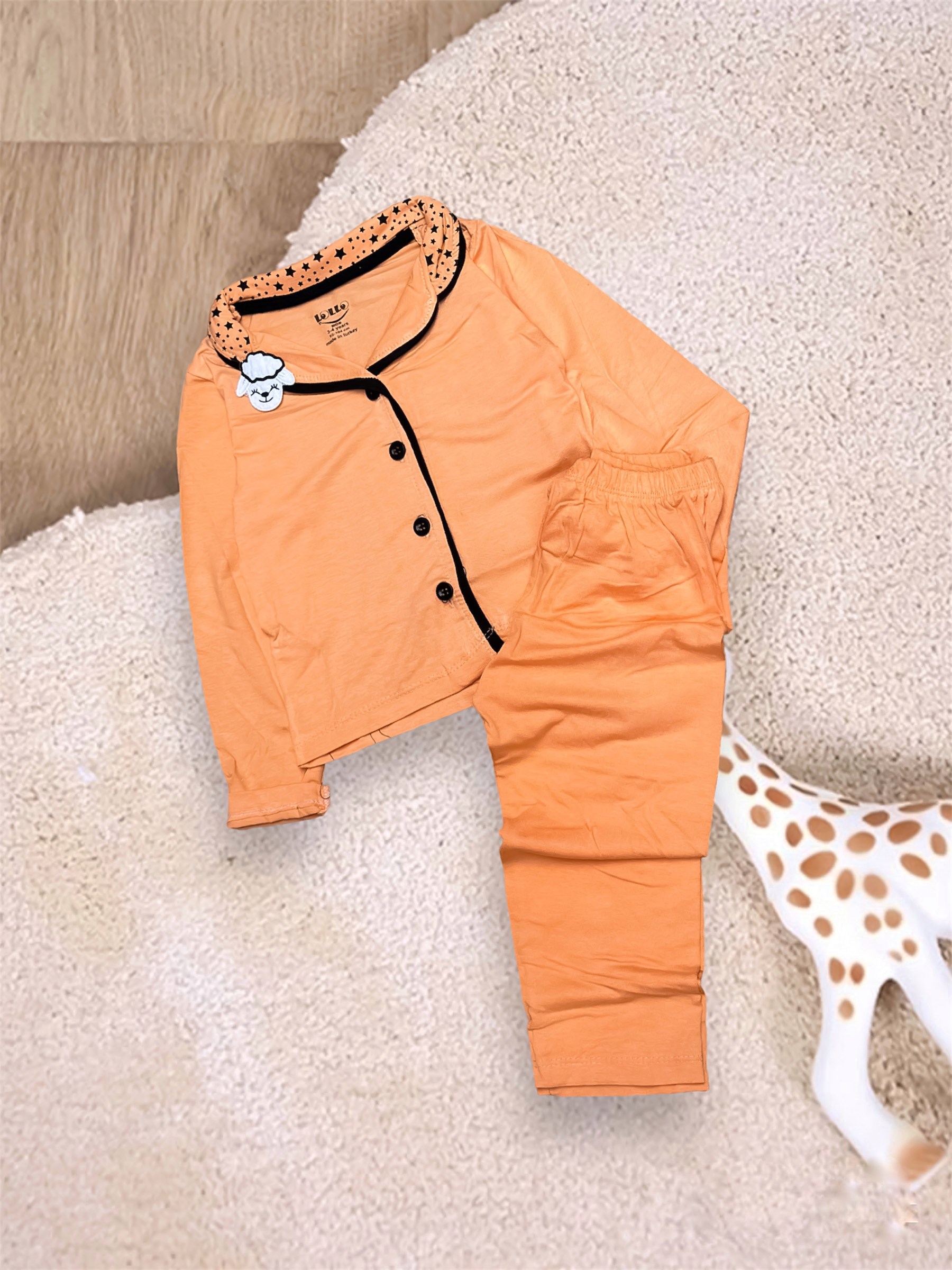 Çocuk Pijama Takımı Yavruağzı Nakışlı 1-4 Yaş Arası
