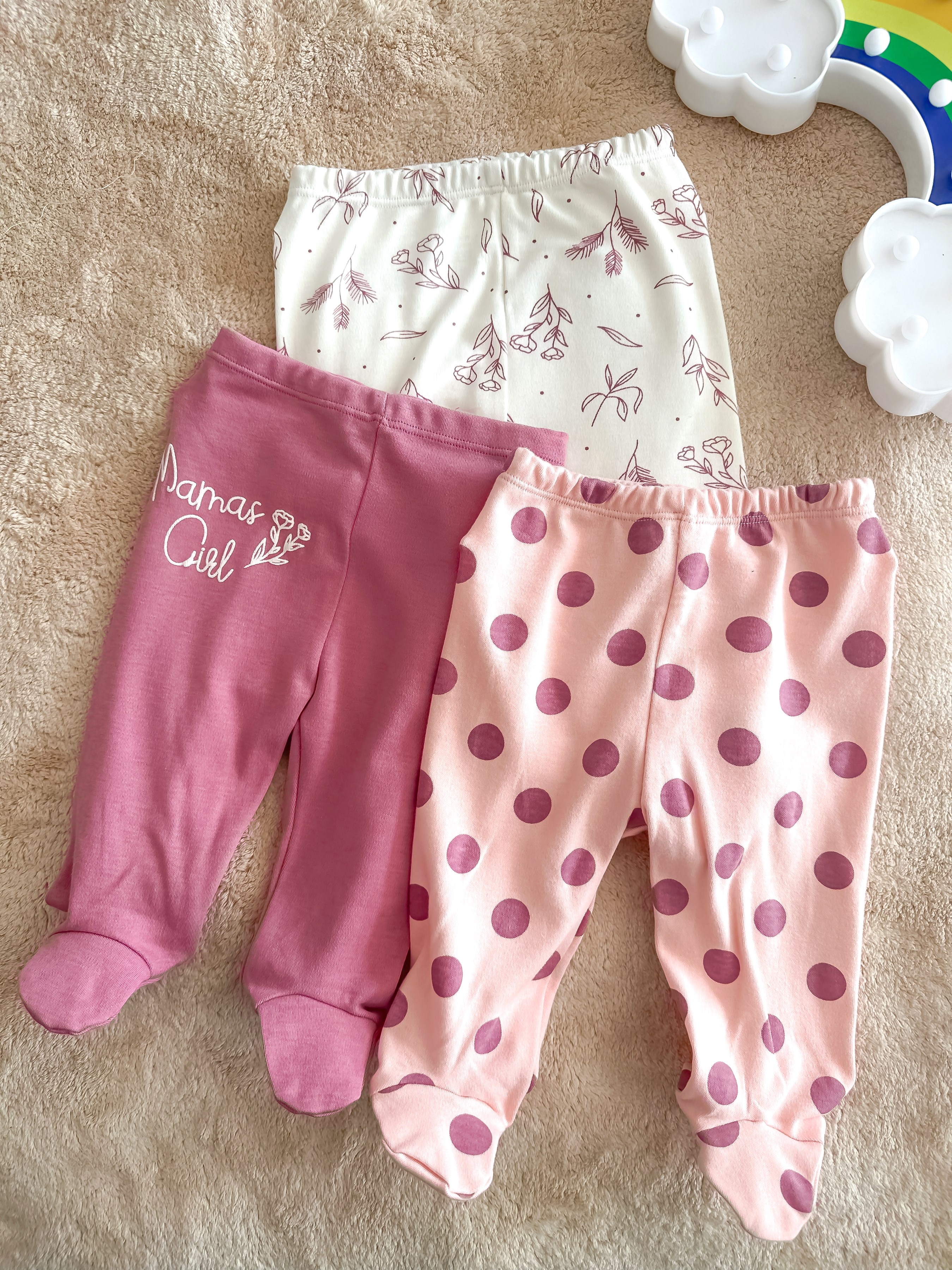  Kız Bebek 3 Lü Alt Lila 3-6 Ay Arası 