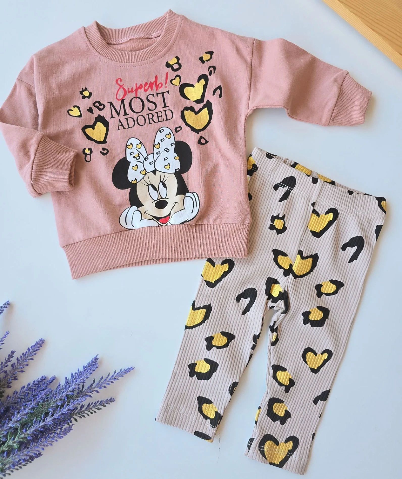 Bebek Takım Minnie Leopar Taytlı 6-24 Ay