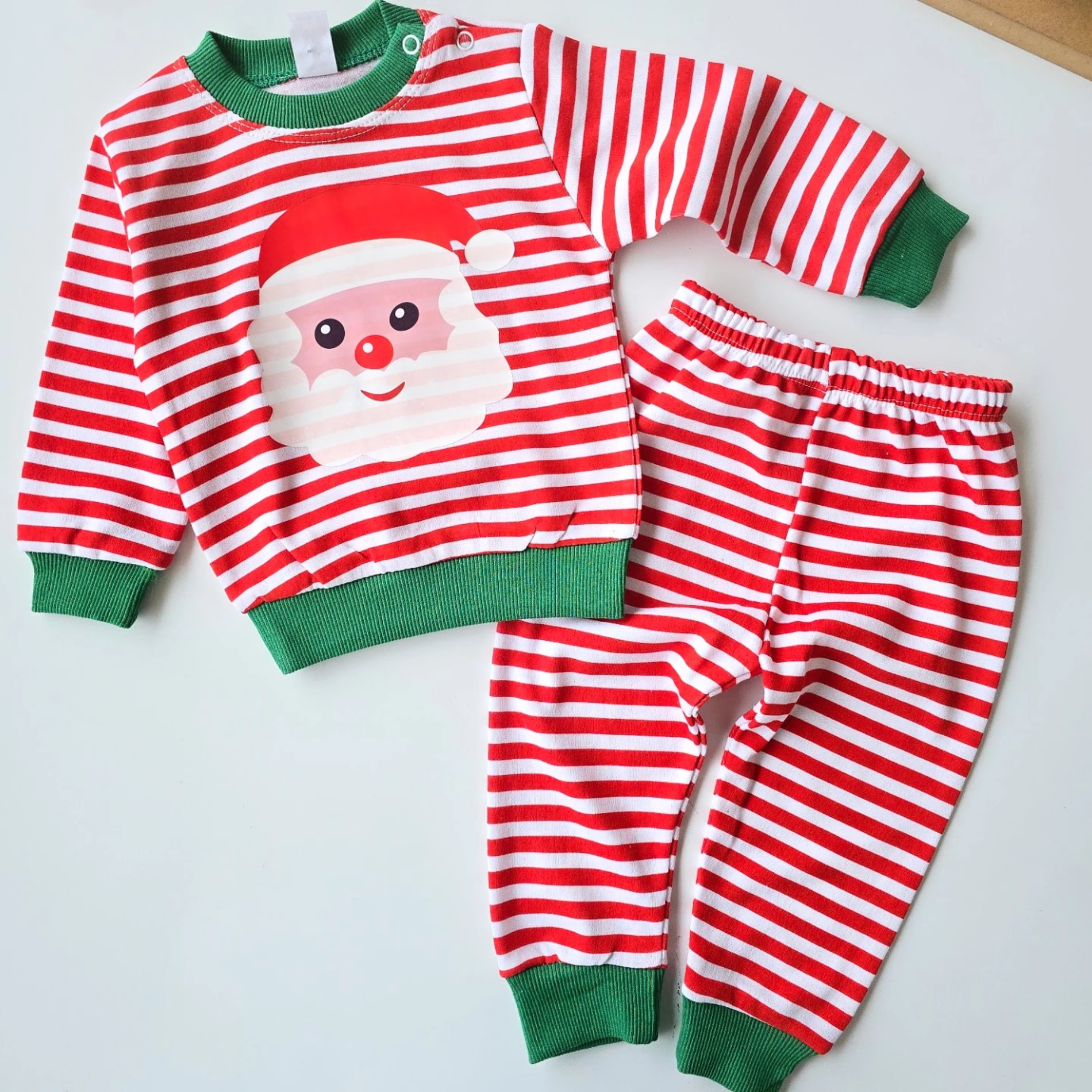 Bebek takım noel baba baskılı çizgili 6-12 ay