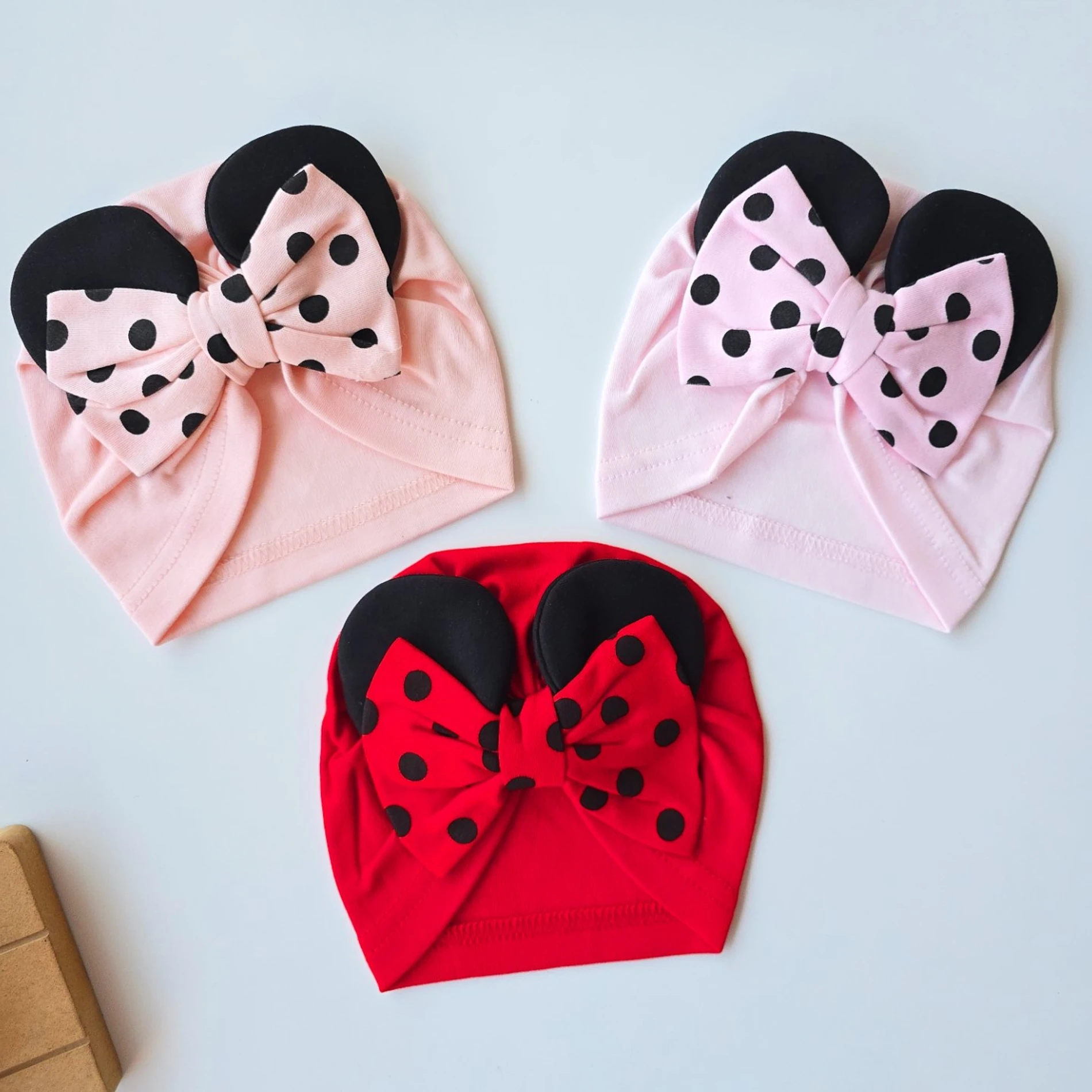 Bebek bone minnie kulak detaylı fiyonklu 0-1 yaş
