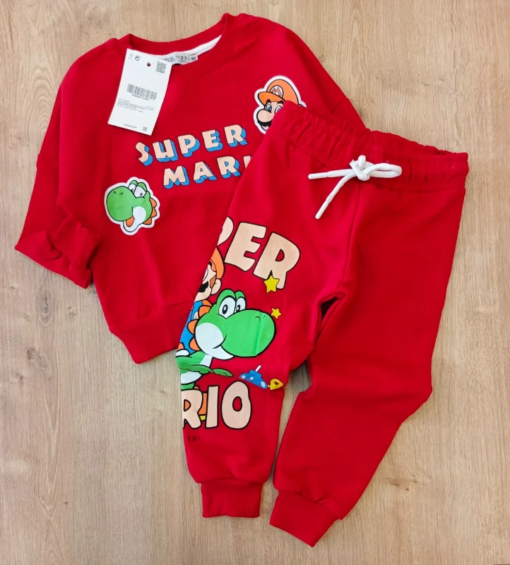 Çocuk Takım Süper Mario Kırmızı  