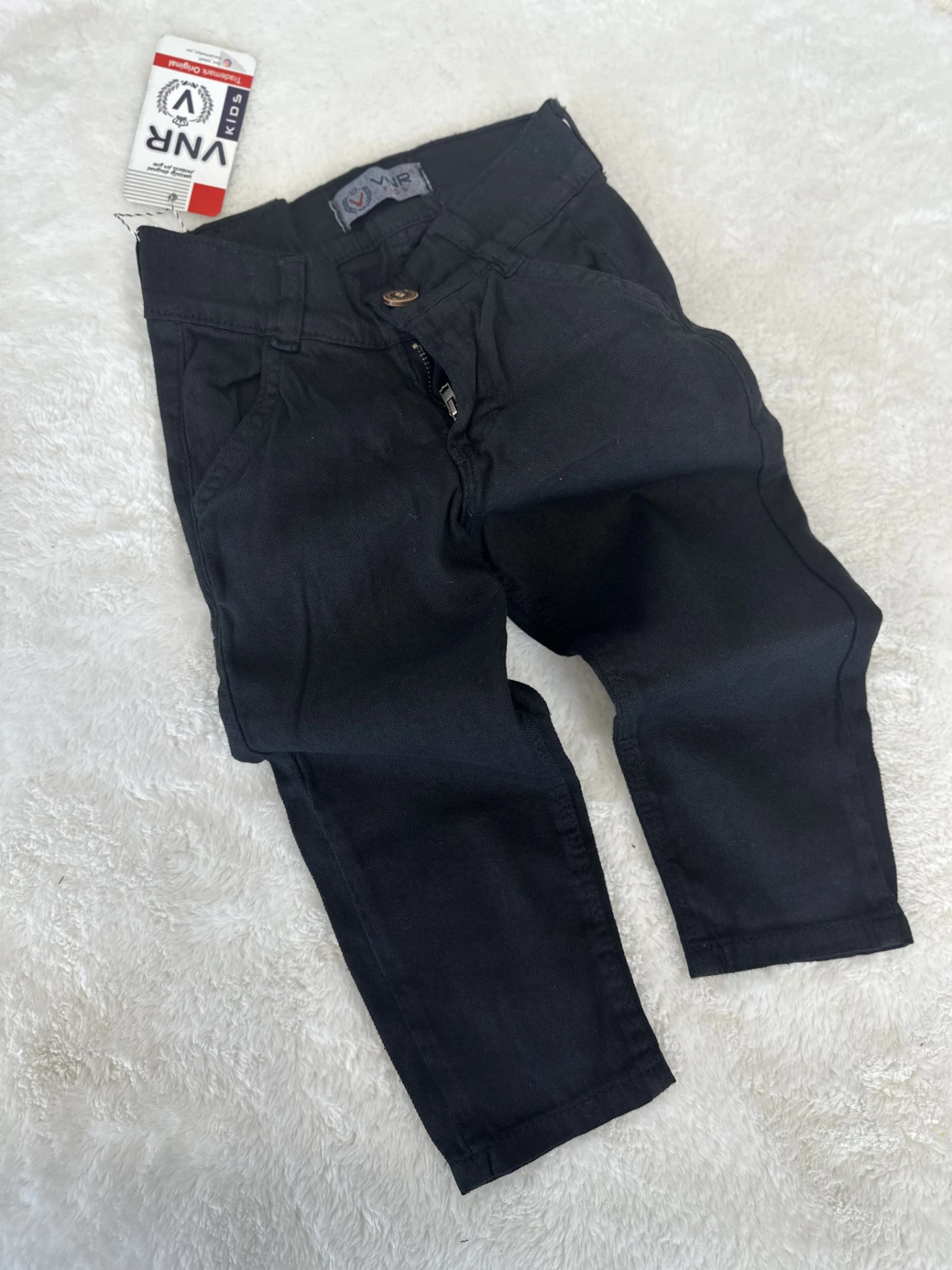 Erkek Çocuk Keten Pantalon Siyah 1-12 Yaş Arası