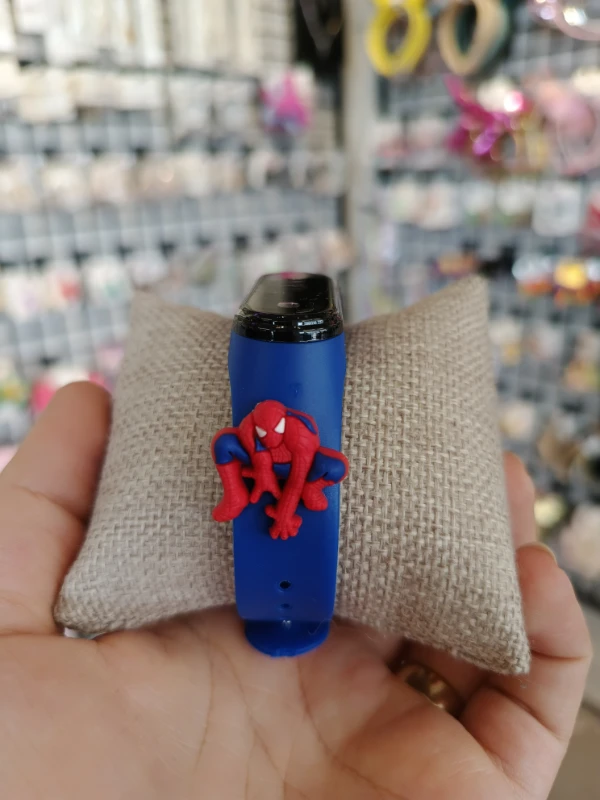 Çocuk Kol Saati Led Dokunmatik Spiderman Mavi