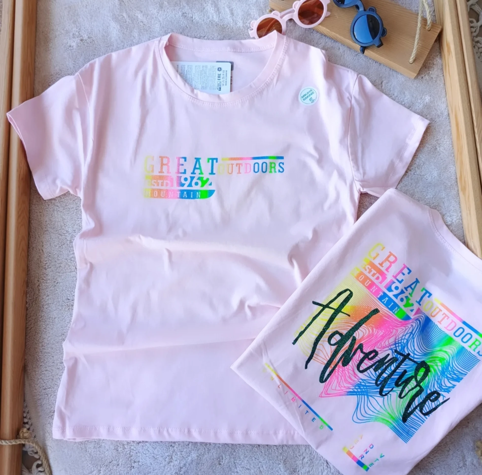 Çocuk Tshirt Adventure Sırt Baskılı 13-16 Yaş Pembe
